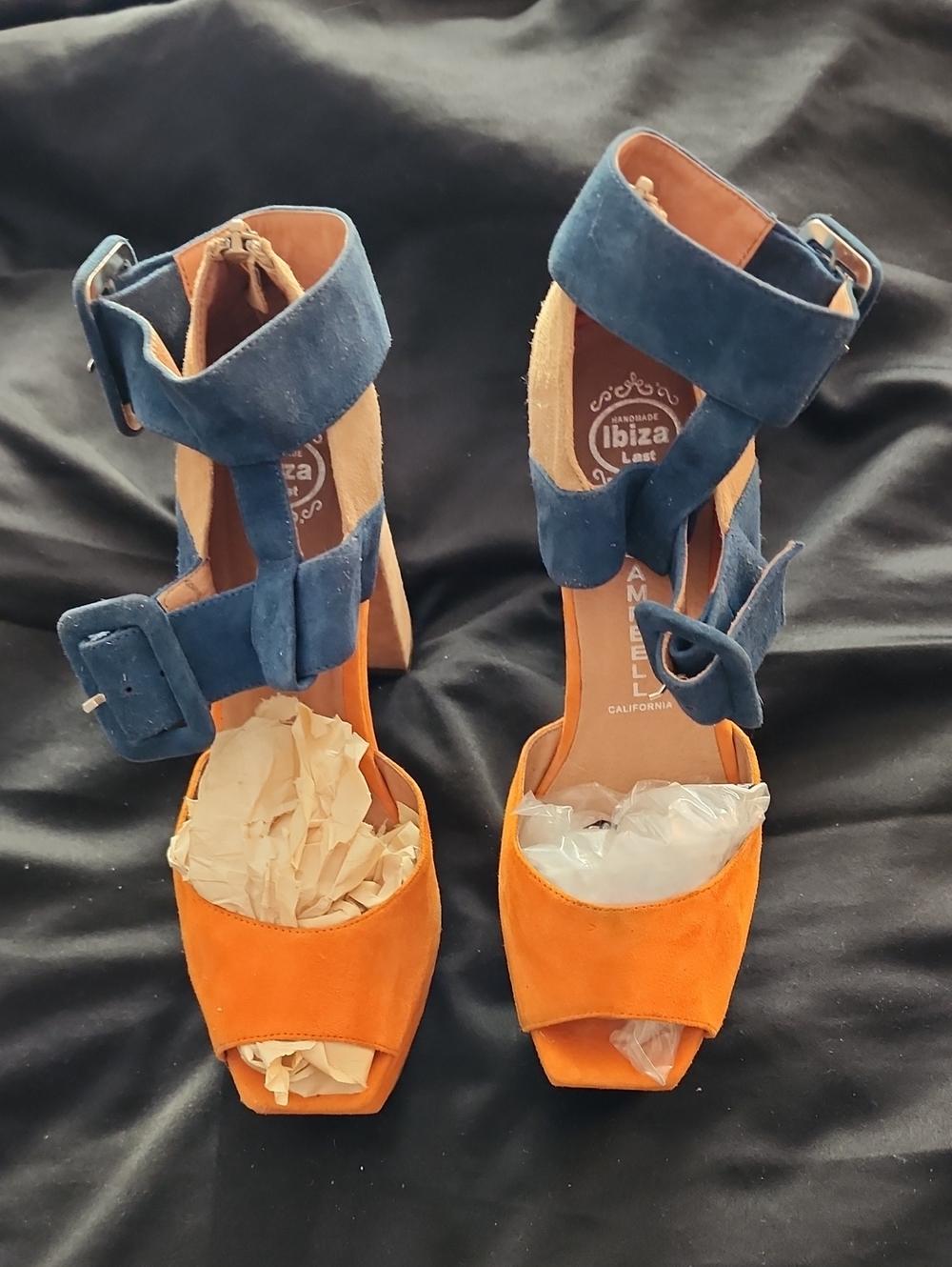 Ibiza Jeffrey CAMPBELL Two-Tone Suede Block Heel Sandals SZ. 10
